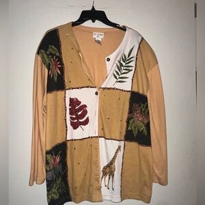 Beige Animal Print Cardigan